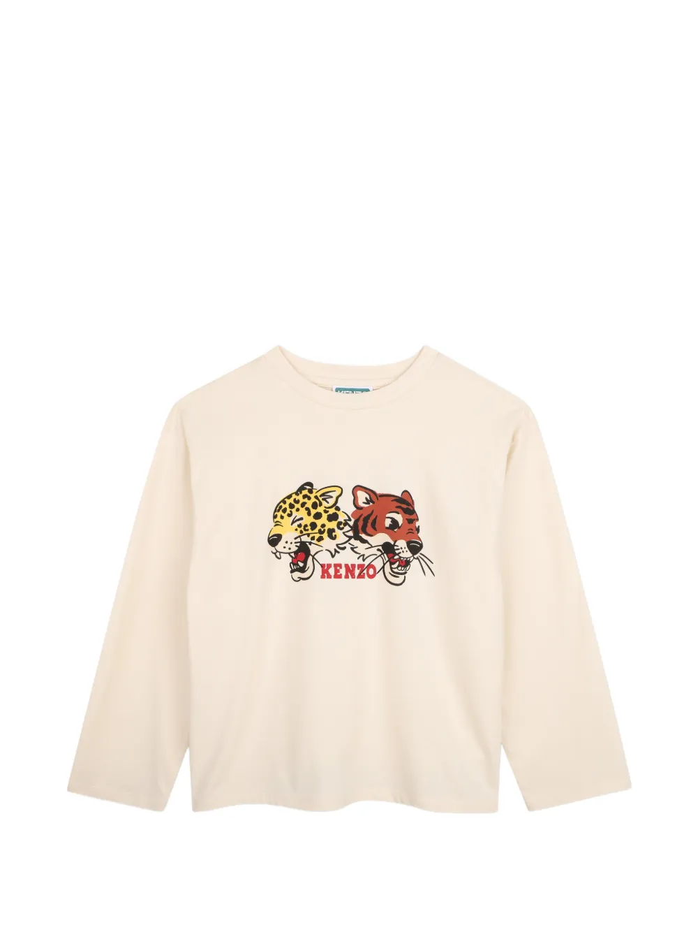 Kenzo Kids T-shirt con stampa grafica e maniche lunghe - Toni neutri