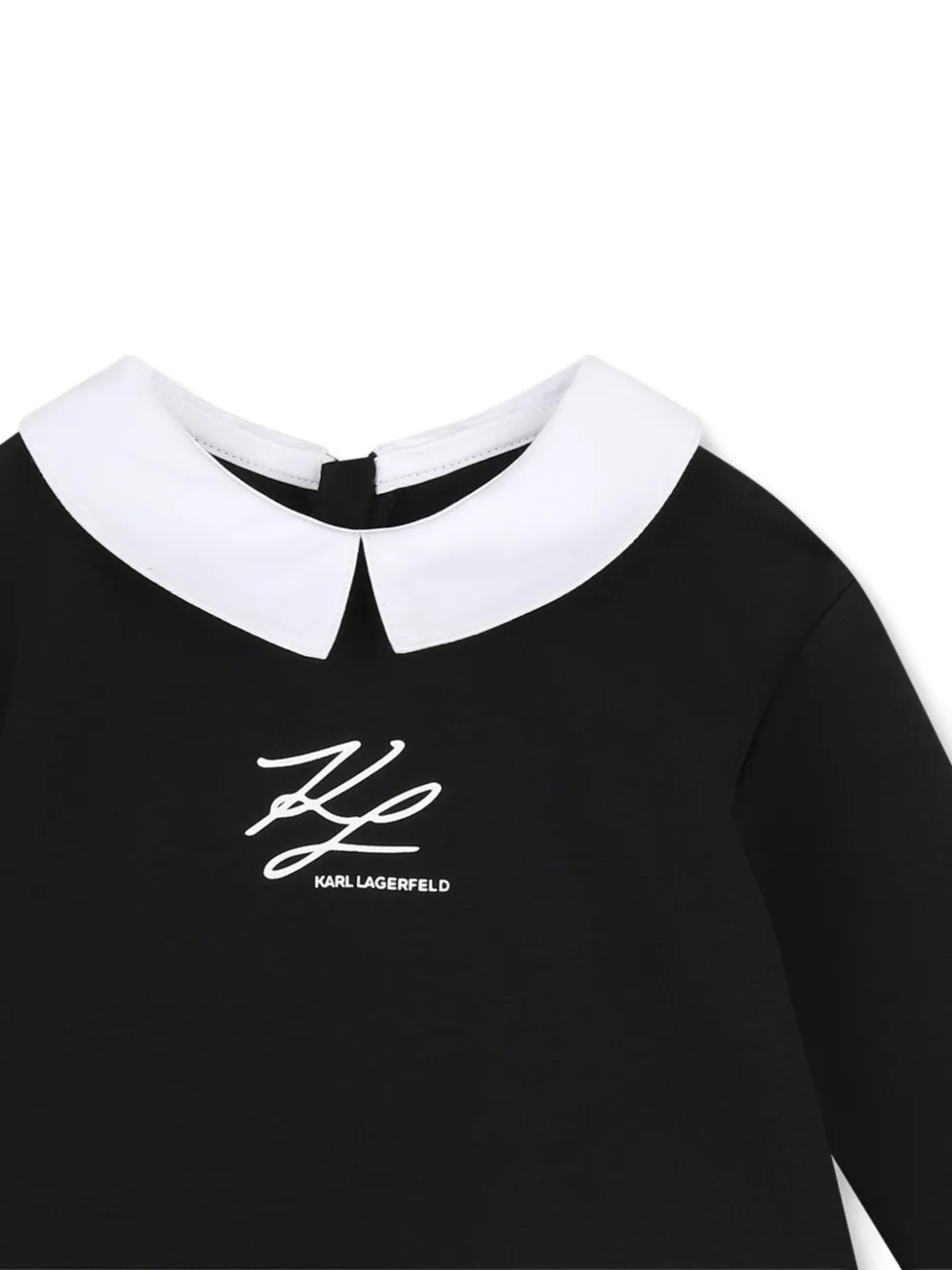 Karl Lagerfeld Kids Jurk met strik-detail en lange mouwen Zwart