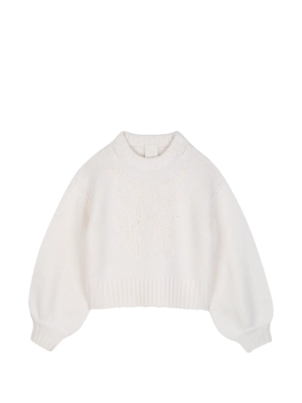 Givenchy Kids 花卉刺绣灯笼袖羊毛毛衣 | 中性色 | Image 1
