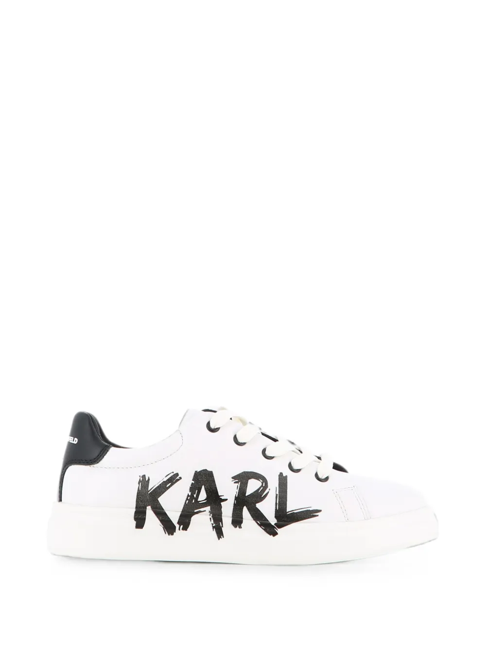 Karl Lagerfeld Kids logo-print lace-up leather sneakers Wit