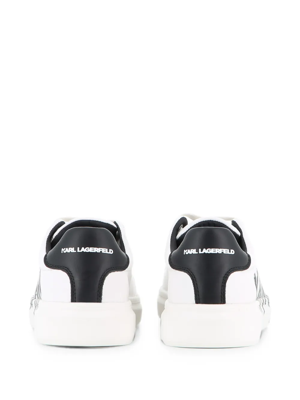 Karl Lagerfeld Kids logo-print lace-up leather sneakers Wit
