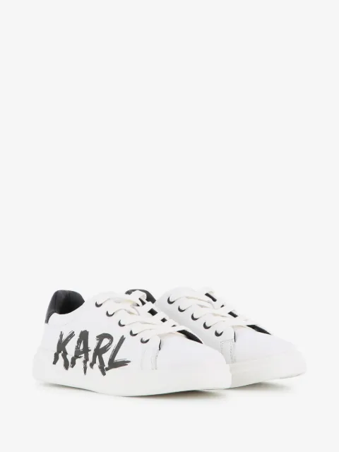 Karl Lagerfeld Kids logo-print lace-up leather sneakers