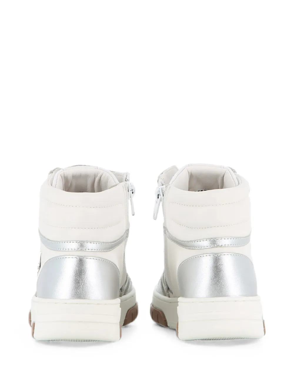 Karl Lagerfeld Kids High-top leren sneakers met metallic vlak Wit