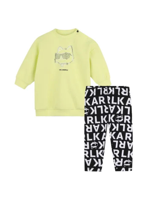 Karl Lagerfeld Kids Choupette Jogginganzug mit strassverziertem Logo-Print
