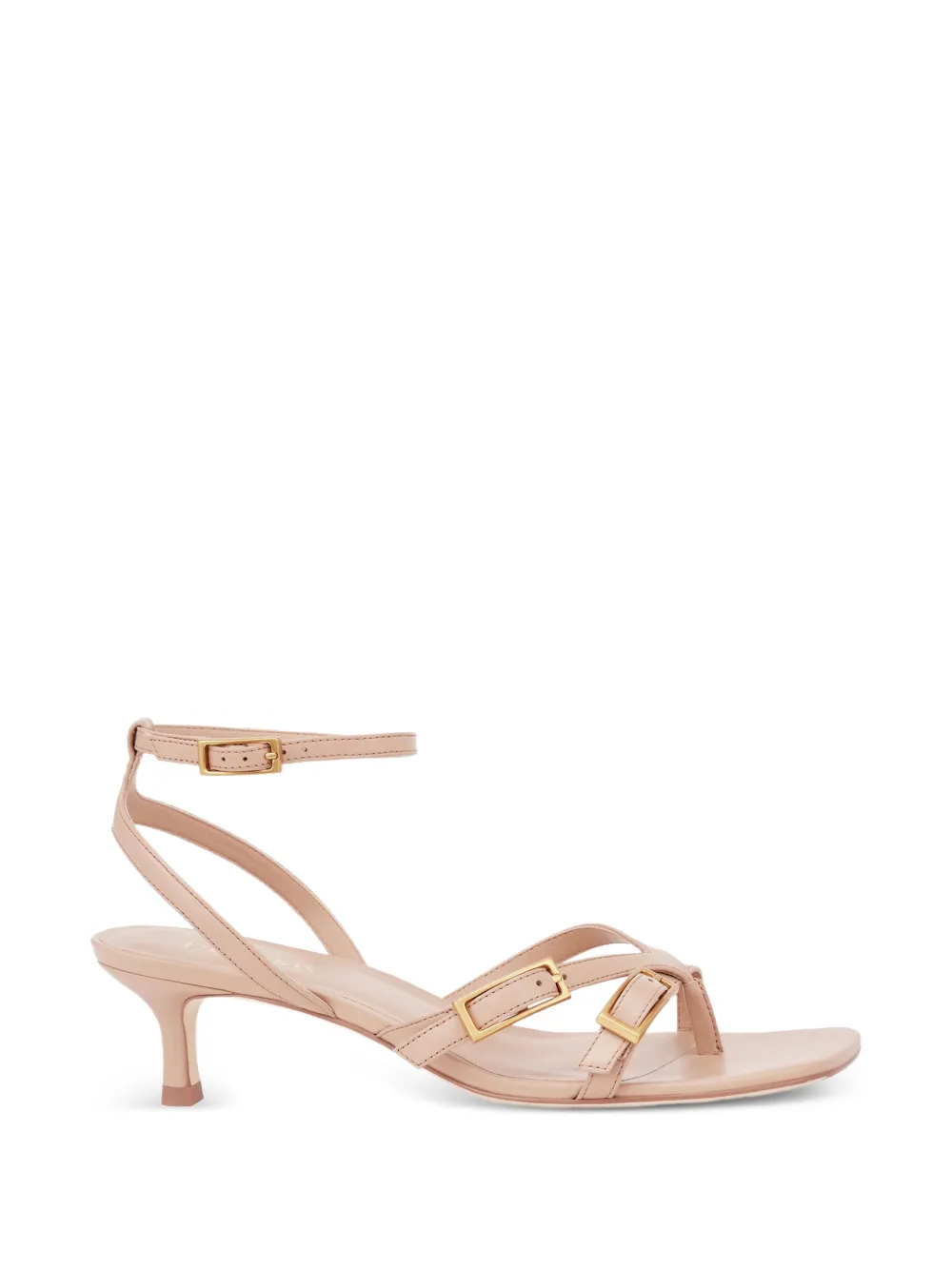 POTAMY buckle-detail leather sandals Beige