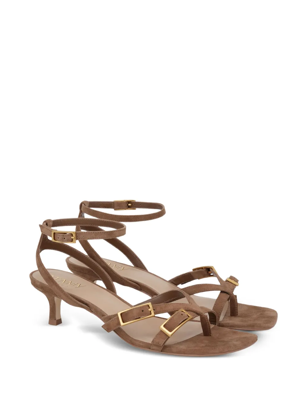 POTAMY buckle-detail suede sandals Bruin