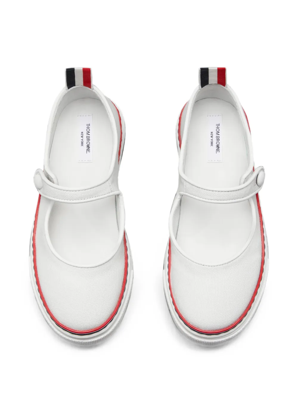 Thom Browne Kids Canvas Tennis Mary Jane schoenen Wit