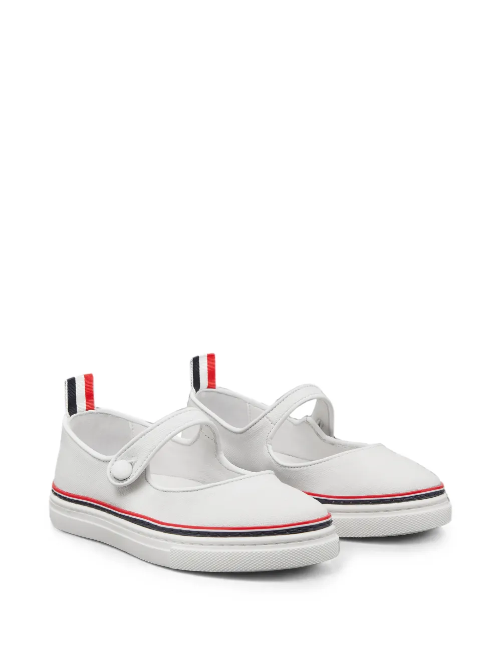 Thom Browne Kids Canvas Tennis Mary Jane schoenen Wit