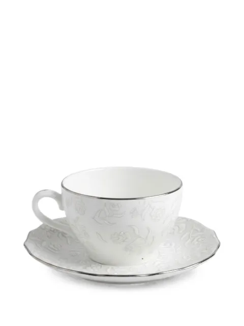 GINORI 1735 Duchessa floral-embossed teacup and saucer