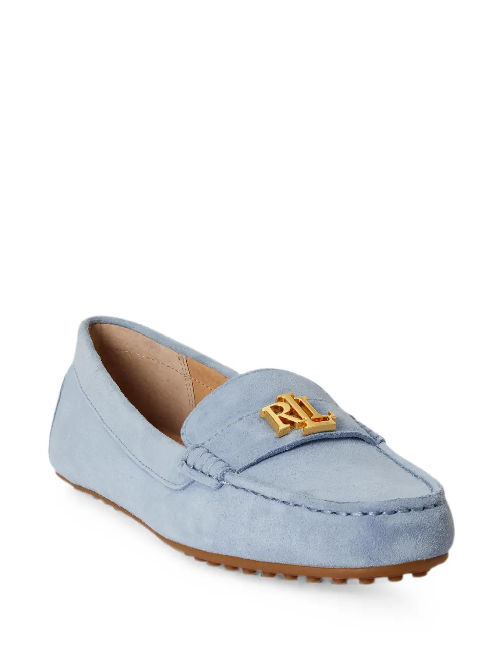 Lauren Ralph Lauren Barnsbury logo-plaque suede loafers Blauw