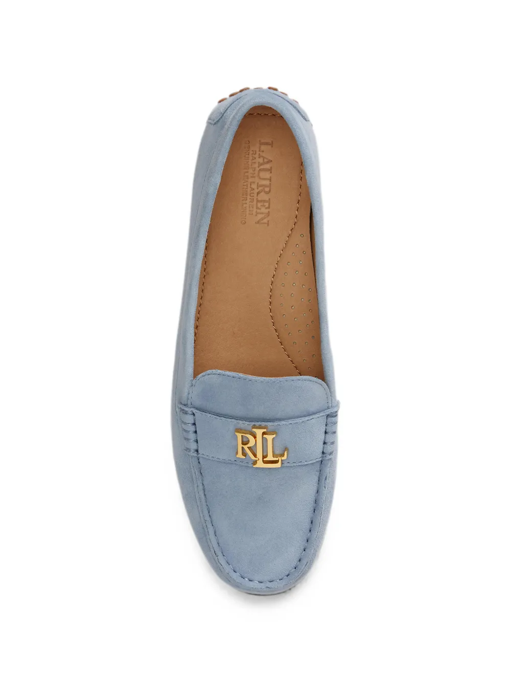 Lauren Ralph Lauren Barnsbury logo-plaque suede loafers Blauw
