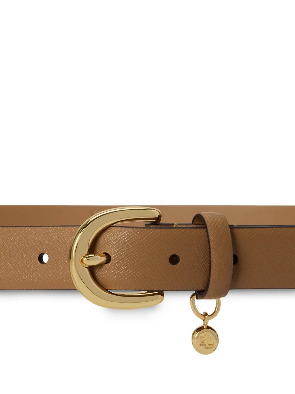 Lauren Ralph Lauren Leren riem met gekruiste bedels Bruin