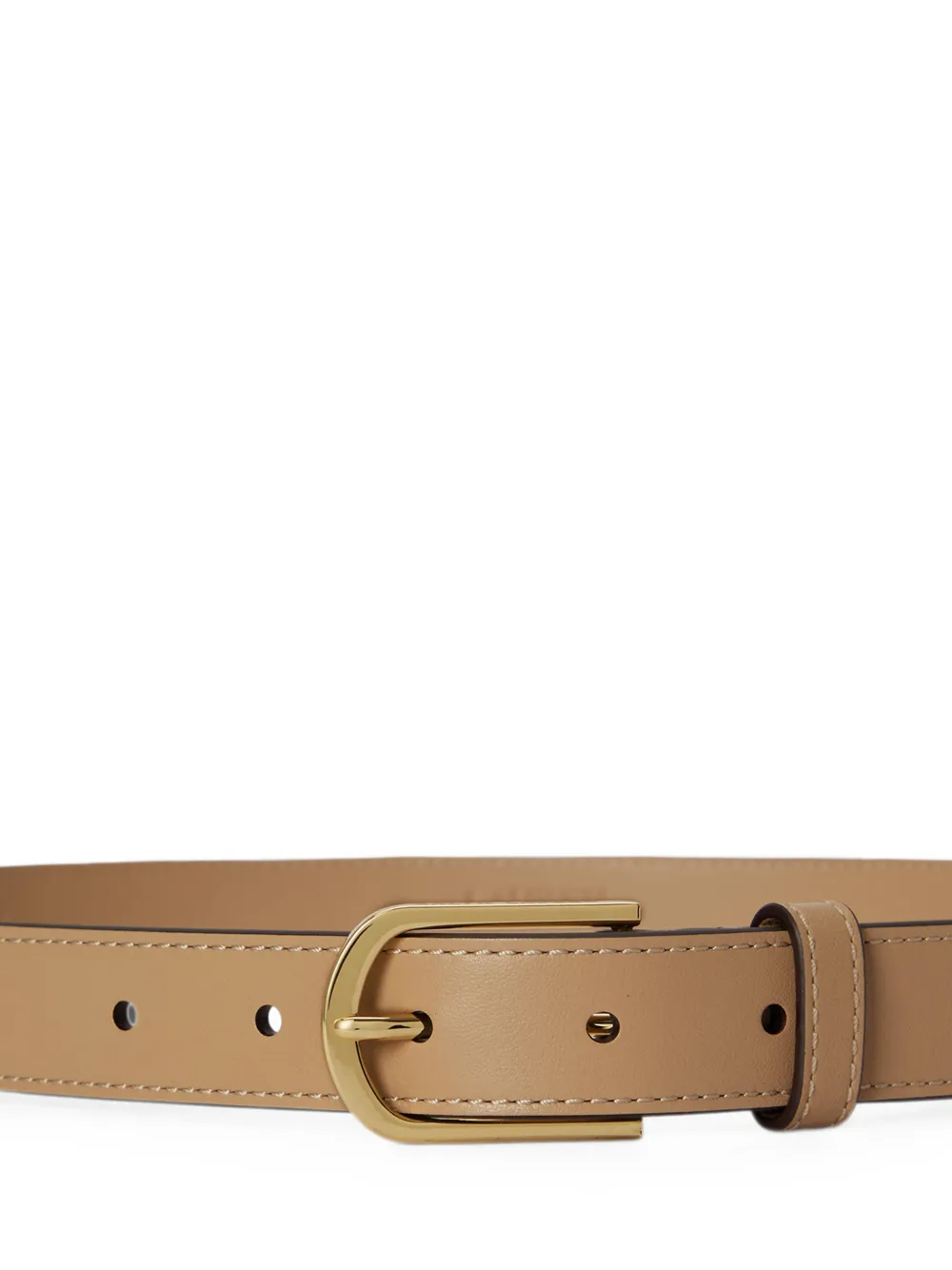 Lauren Ralph Lauren Leren riem met ronde gesp Beige