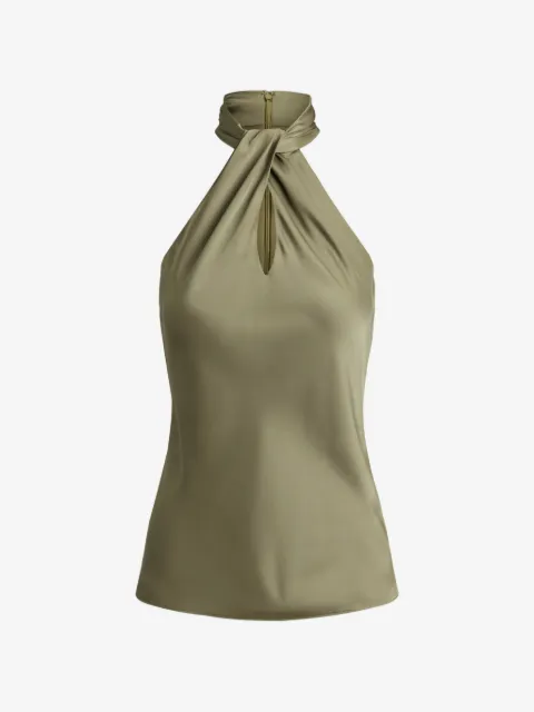 Lauren Ralph Lauren twist-front halterneck blouse
