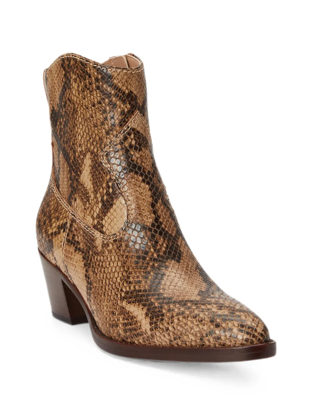 Lauren Ralph Lauren python-embossed leather ankle boots Bruin