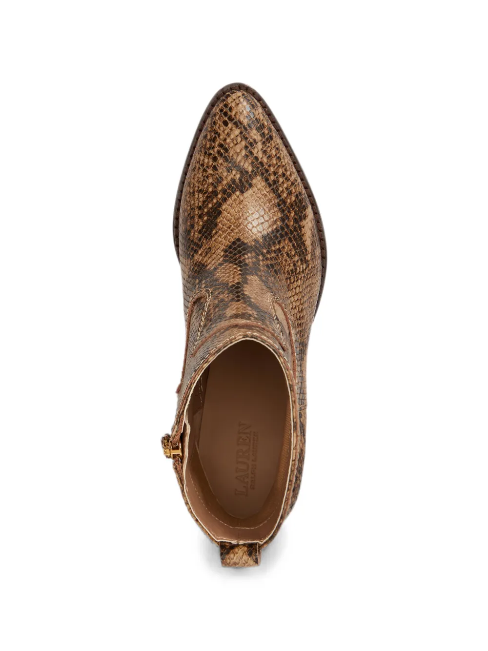 Lauren Ralph Lauren python-embossed leather ankle boots Bruin