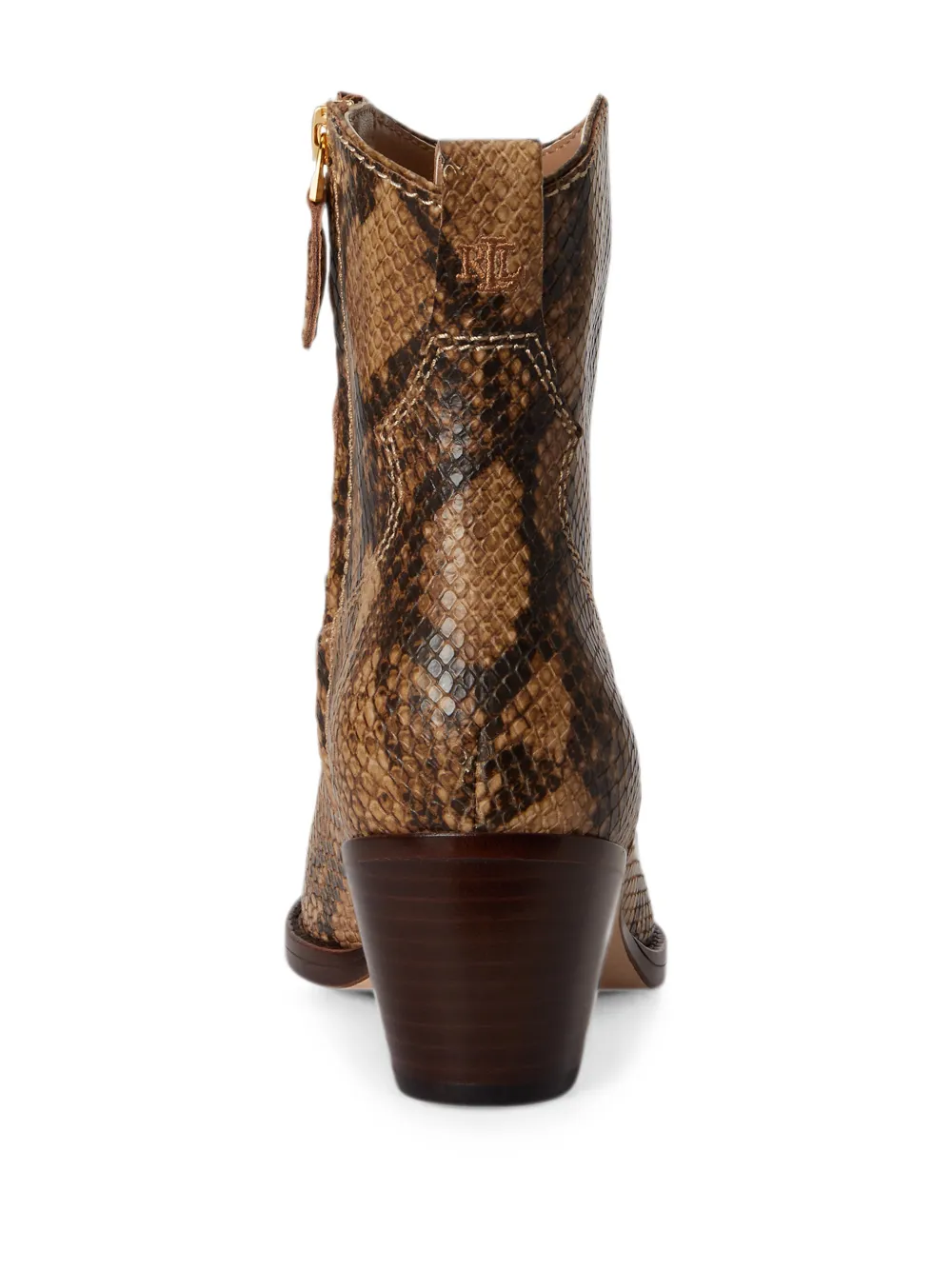 Lauren Ralph Lauren python-embossed leather ankle boots Bruin