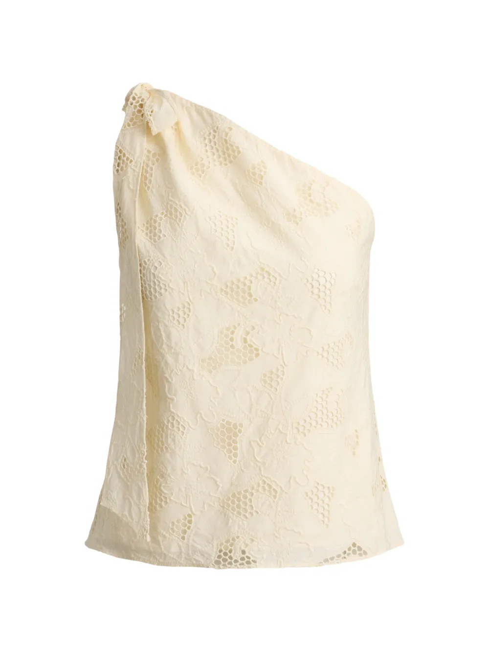 Lauren Ralph Lauren floral-eyelet one-shoulder blouse - Toni neutri