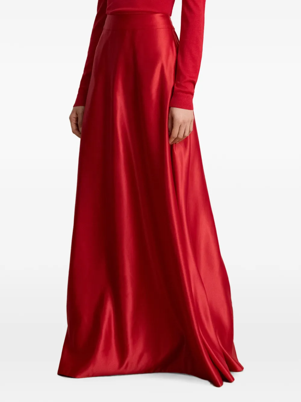 Lauren Ralph Lauren A-lijn maxi-rok met satijnen afwerking Rood