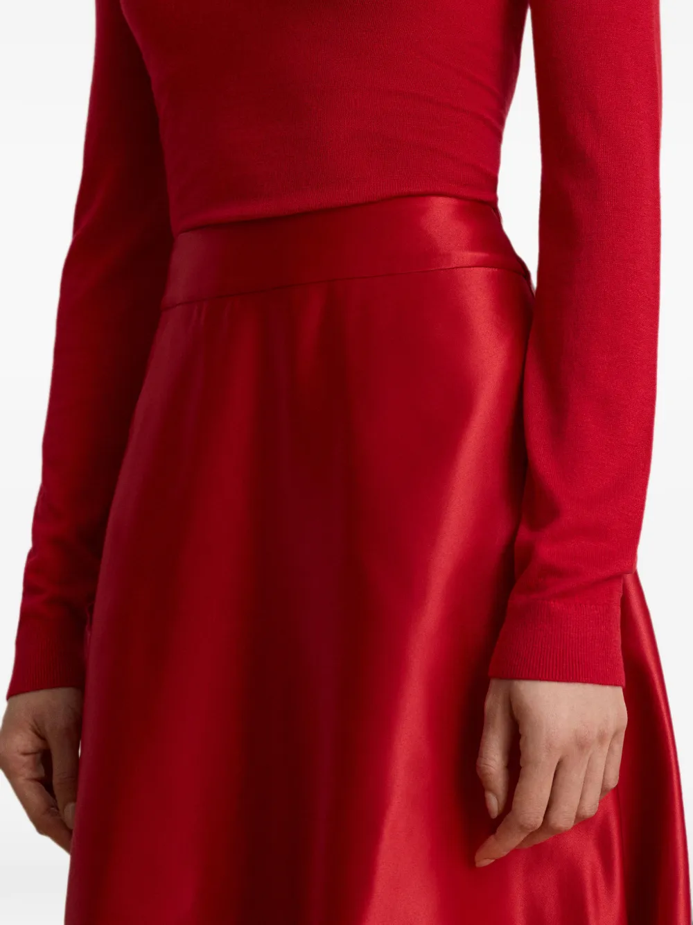 Lauren Ralph Lauren A-lijn maxi-rok met satijnen afwerking Rood