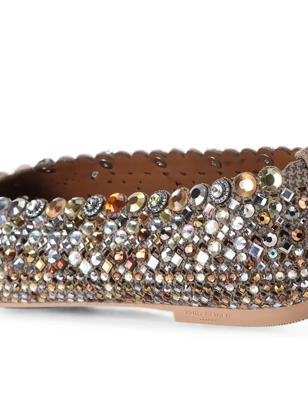 Kurt Geiger London jewel perforated ballet flats Goud