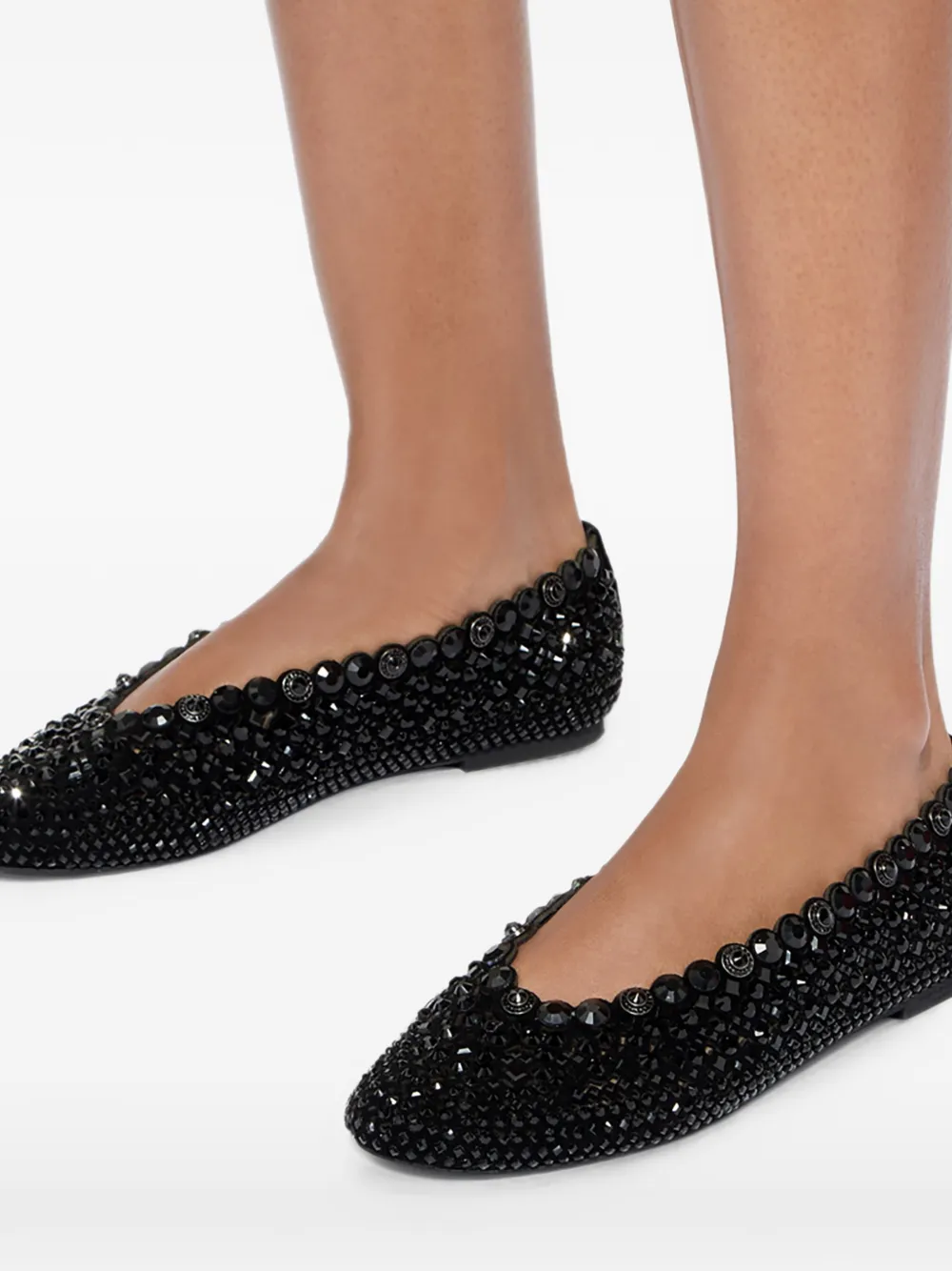 Kurt Geiger London jewel perforated ballet flats Zwart