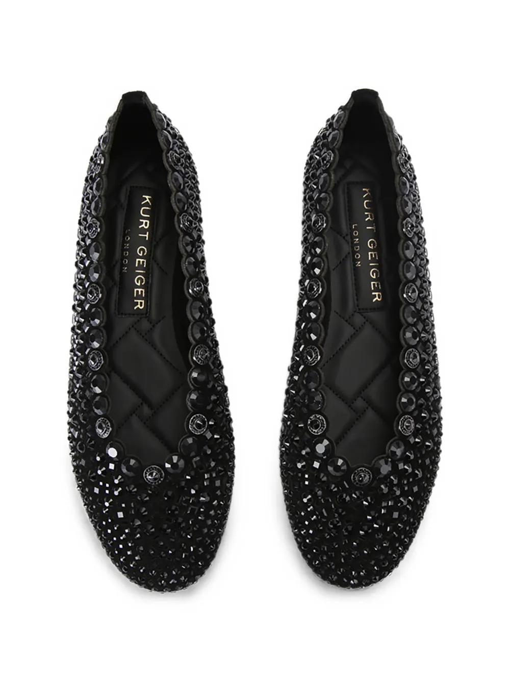 Kurt Geiger London jewel perforated ballet flats Zwart
