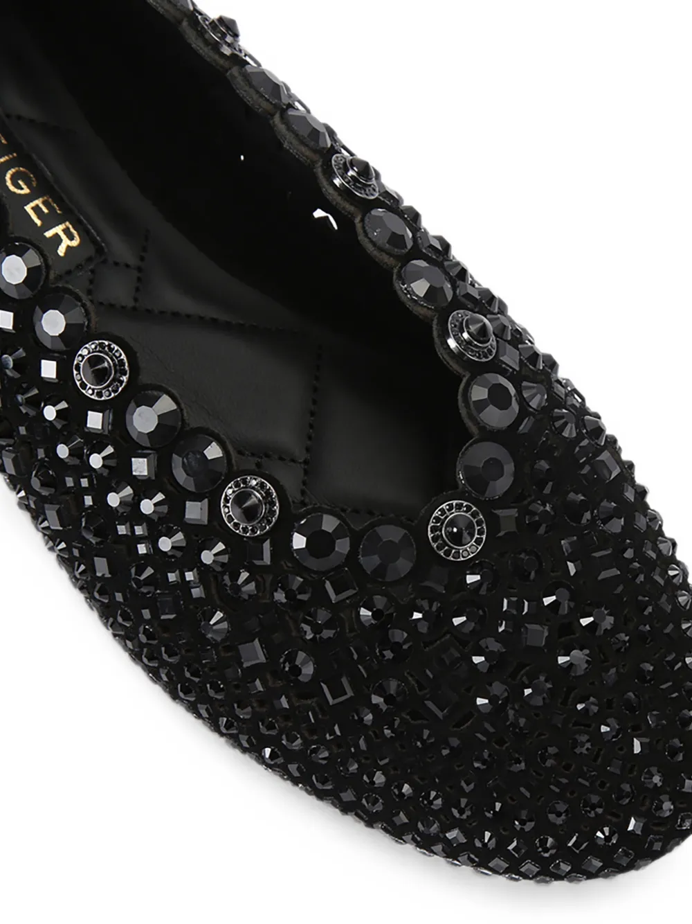 Kurt Geiger London jewel perforated ballet flats Zwart
