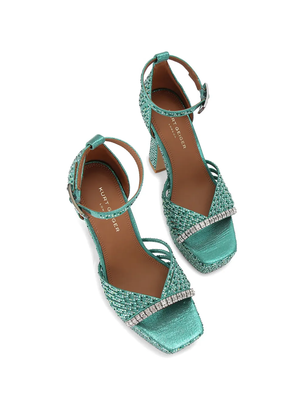 Kurt Geiger London crystal strap plataform heels Groen