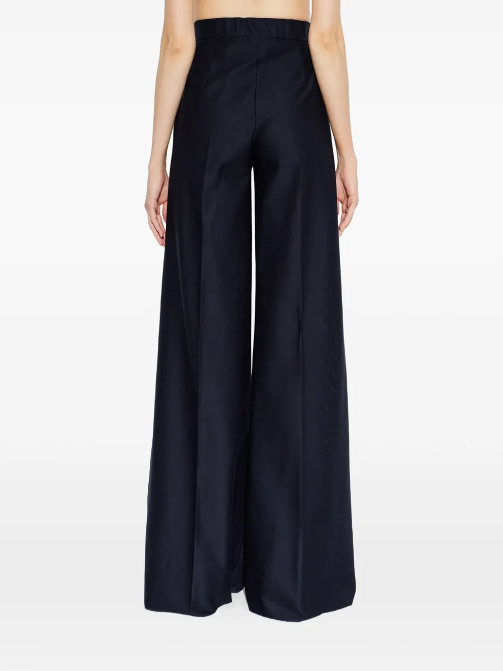 Max Mara Palazzo plooibroek met wijde pijpen Zwart