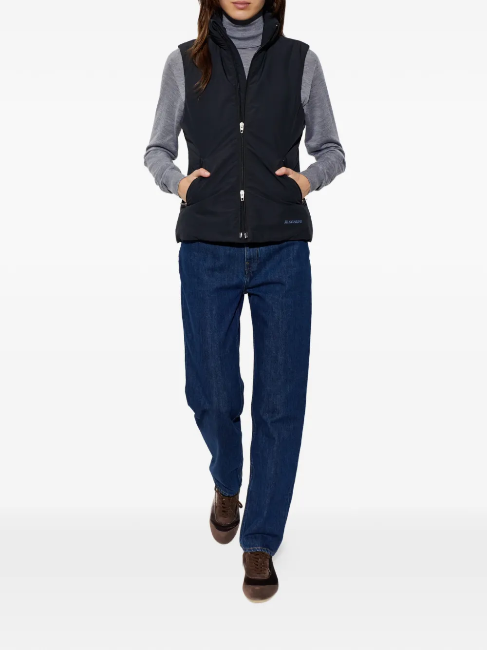Jil Sander Gilet met logoprint Blauw