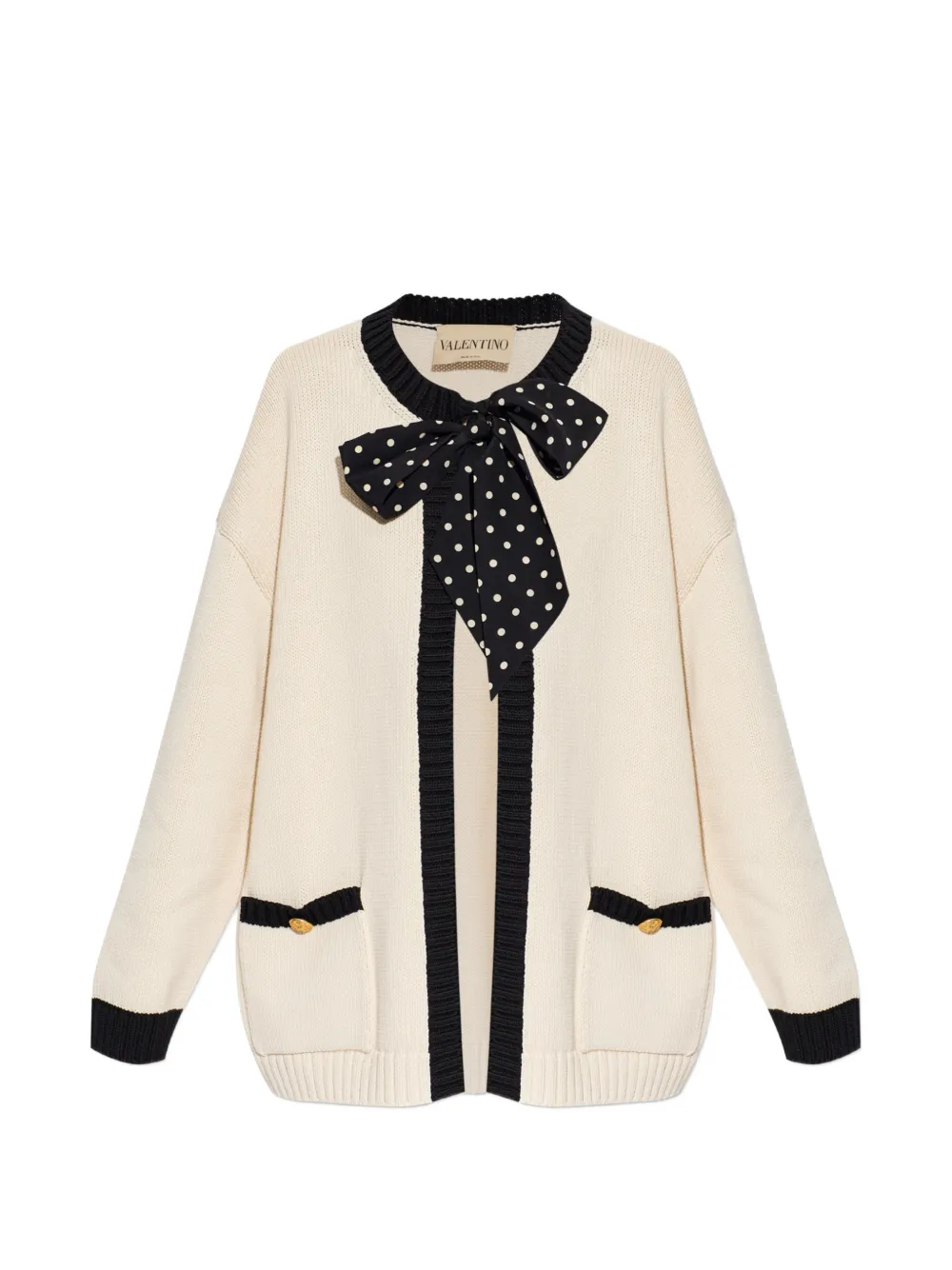 Valentino Garavani bow-detail cardigan - Toni neutri