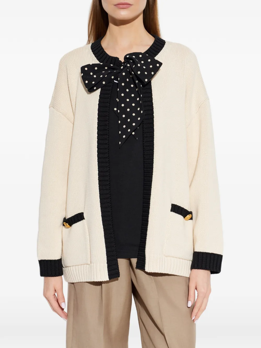 Valentino Garavani Vest met strikdetail Beige
