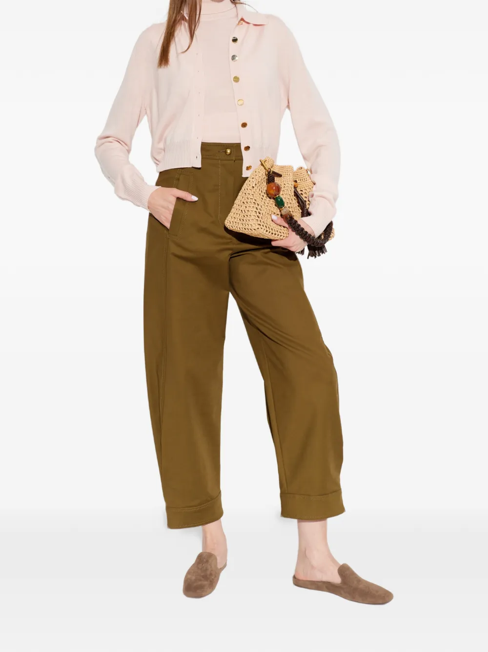 Sportmax Button-up Wool Cardigan in Pink, view 2