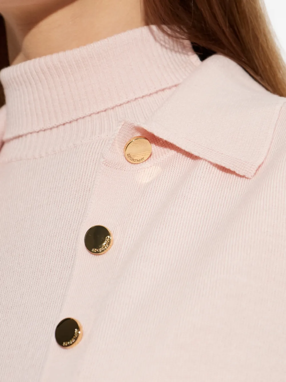 Sportmax Button-up Wool Cardigan in Pink, view 5