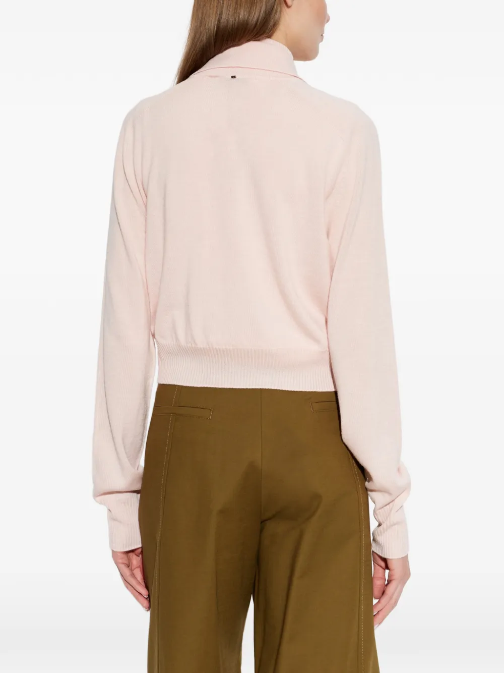 Sportmax Button-up Wool Cardigan in Pink, view 4