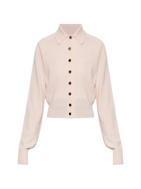 Sportmax Button-up Wool Cardigan in Pink