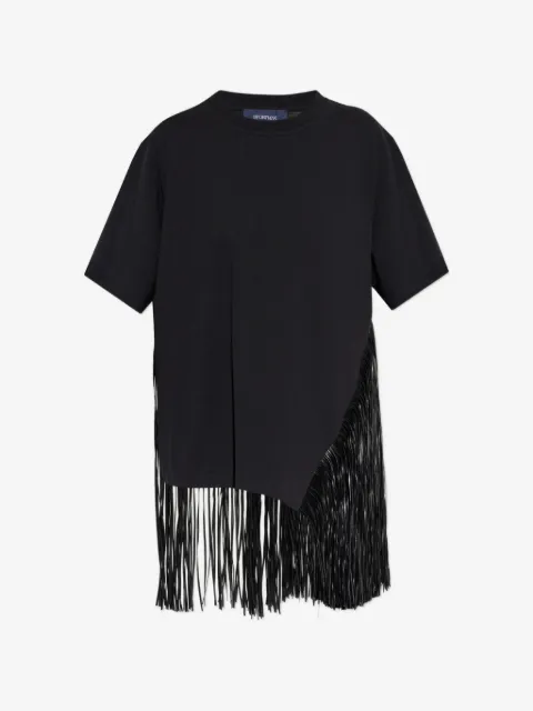 Sportmax fringed-detailing asymmetric T-shirt
