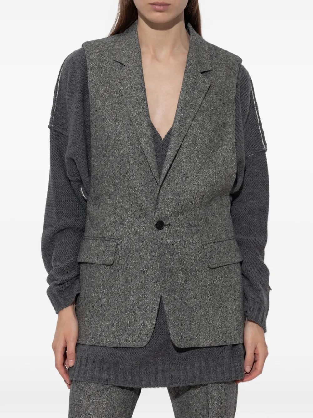 MM6 Maison Margiela Gilet met mélange-effect Grijs