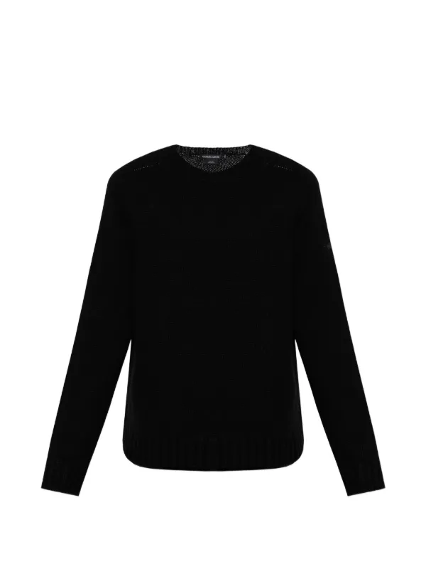 Canada Goose Logo-detail Ribbed-knit Sweater in Black