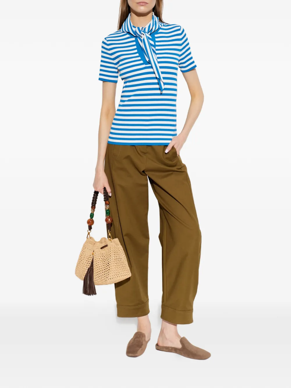  Max Mara Camiseta A Rayas - Azul 