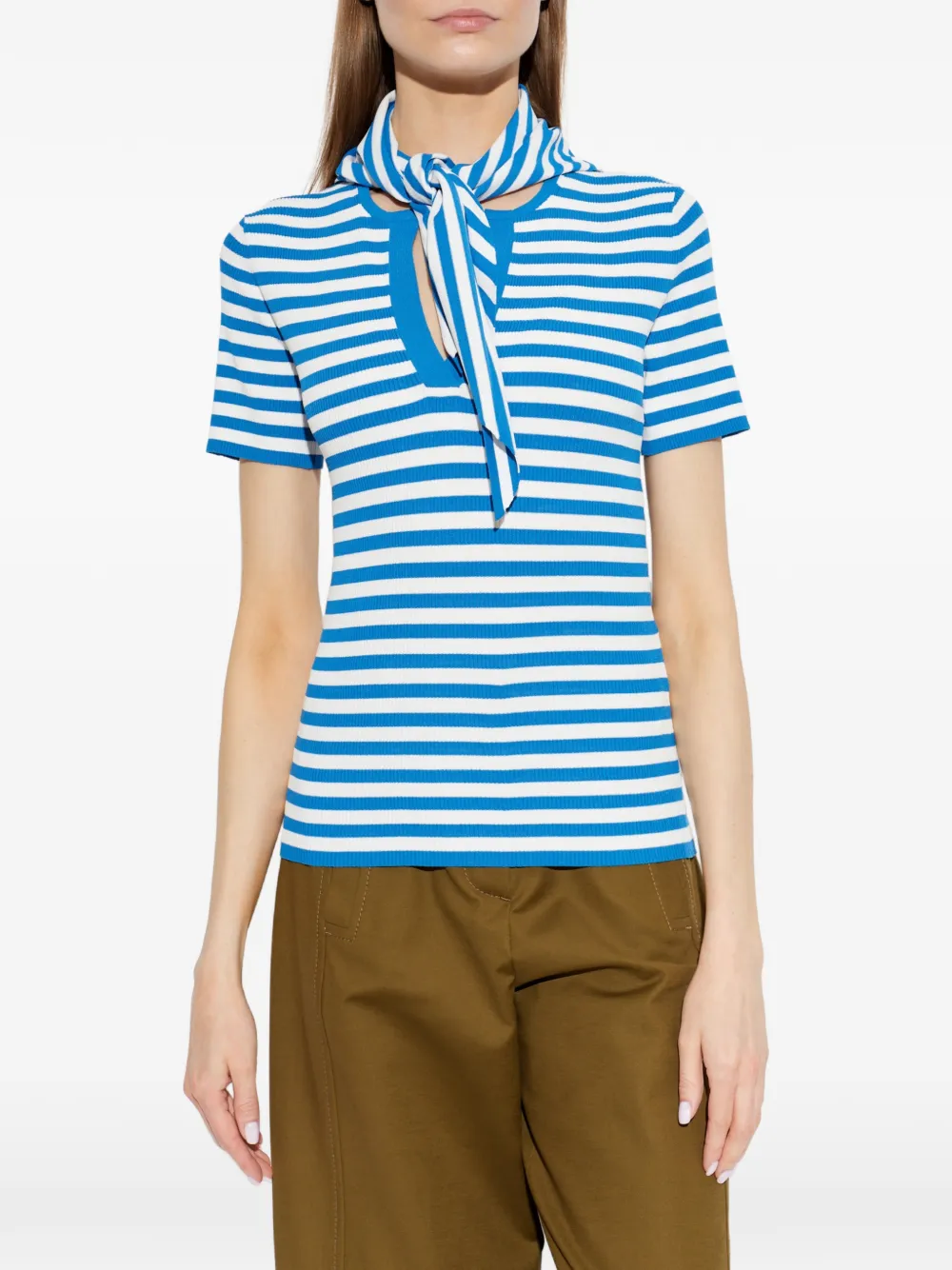  Max Mara Camiseta A Rayas - Azul 