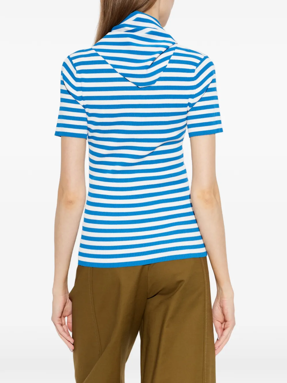 Max Mara Gestreept T-shirt met strikdetail Blauw