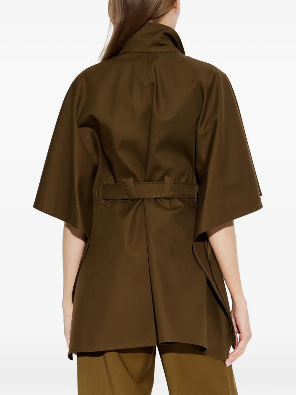 Max Mara Jack met cape en ceintuur Bruin