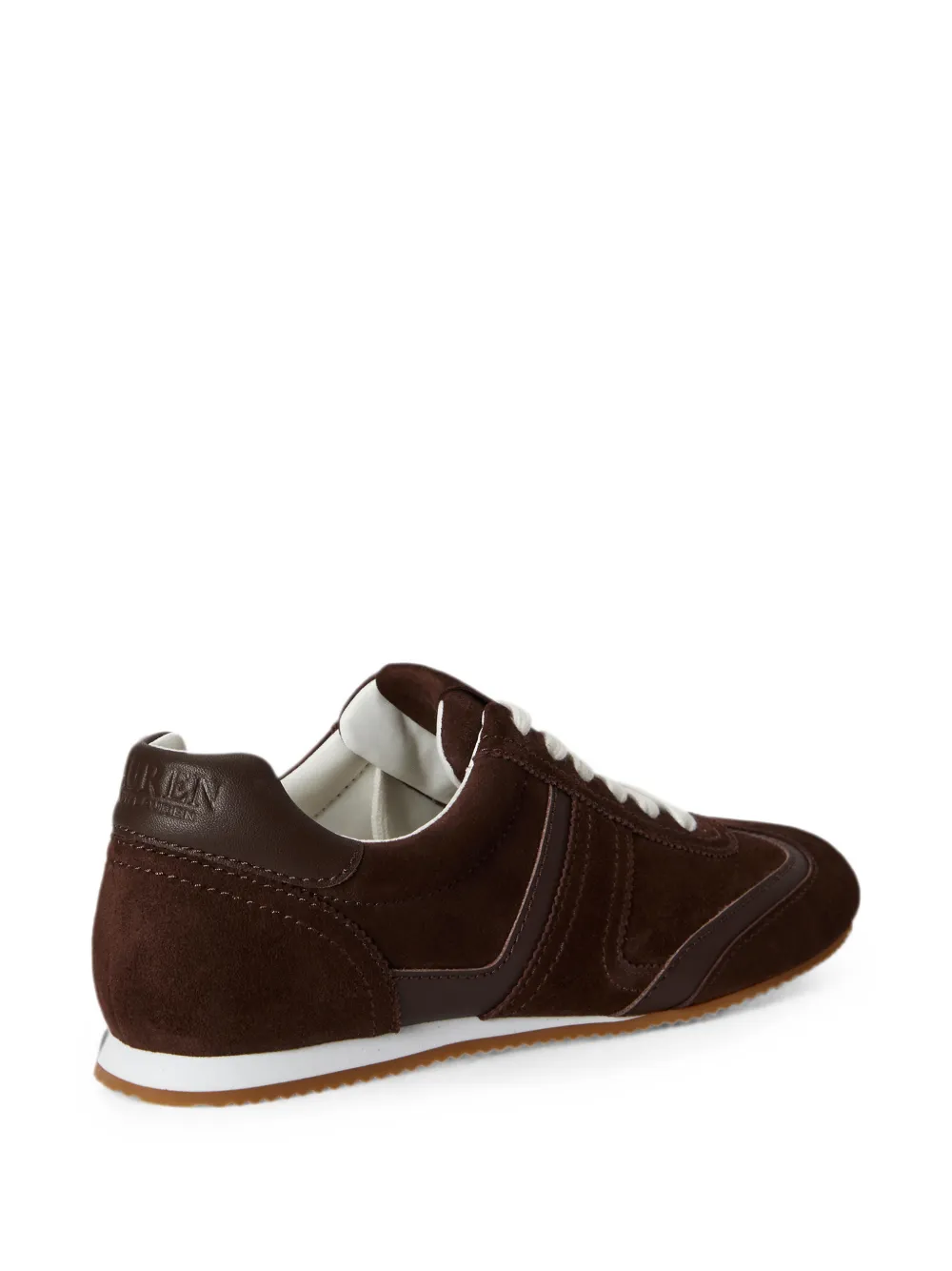Lauren Ralph Lauren Dani suède leren sneakers Bruin