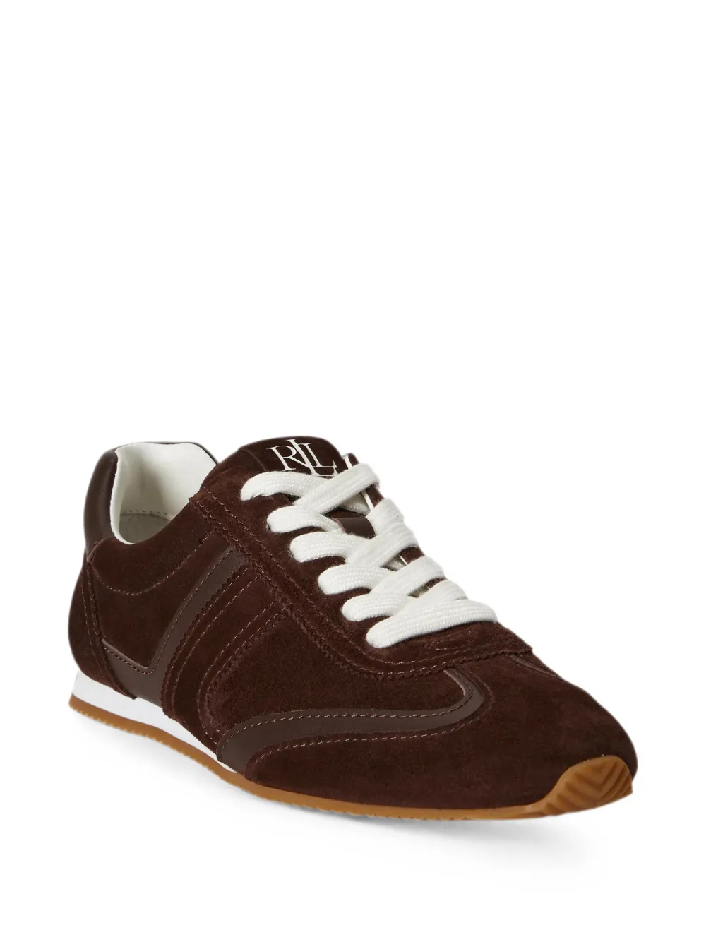 Lauren Ralph Lauren Dani suède leren sneakers Bruin