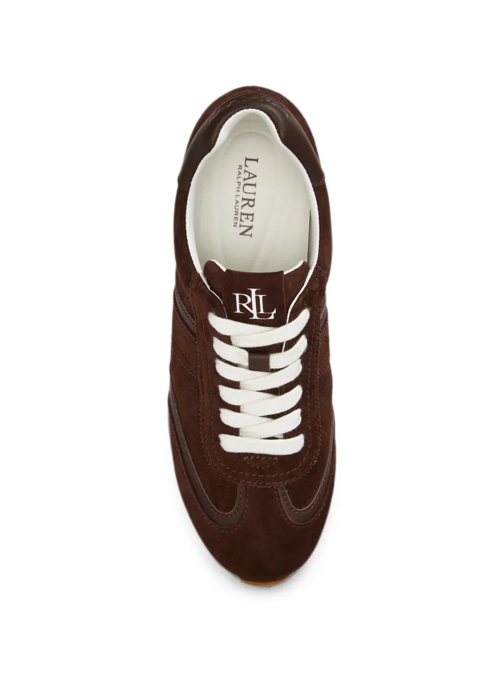 Lauren Ralph Lauren Dani suède leren sneakers Bruin