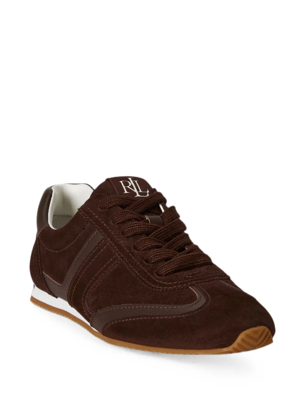 Lauren Ralph Lauren Dani suède leren sneakers Bruin