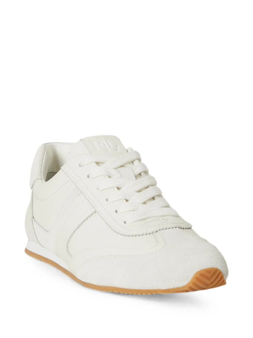 Lauren Ralph Lauren lace-up leather sneakers Wit