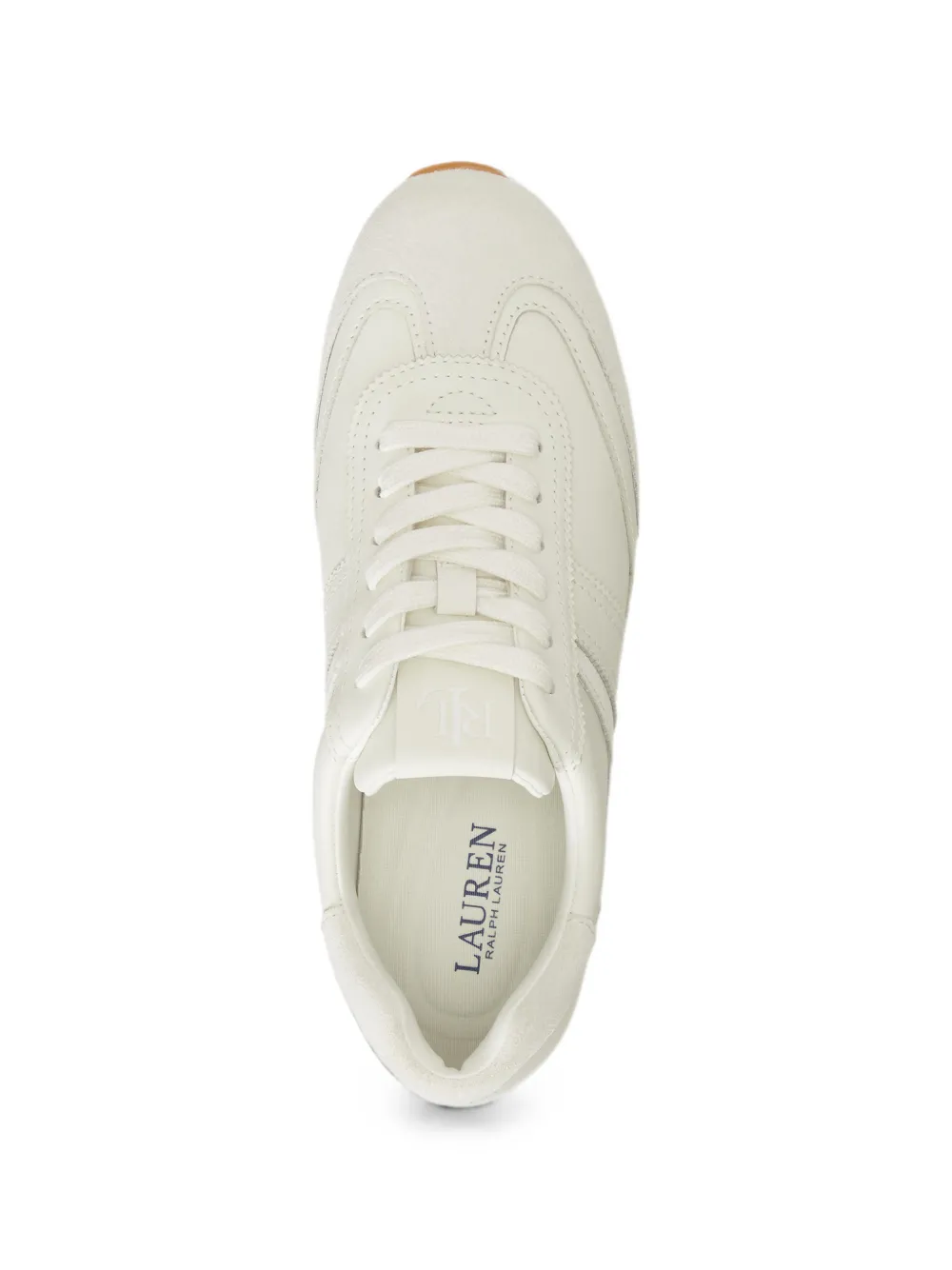 Lauren Ralph Lauren lace-up leather sneakers Wit